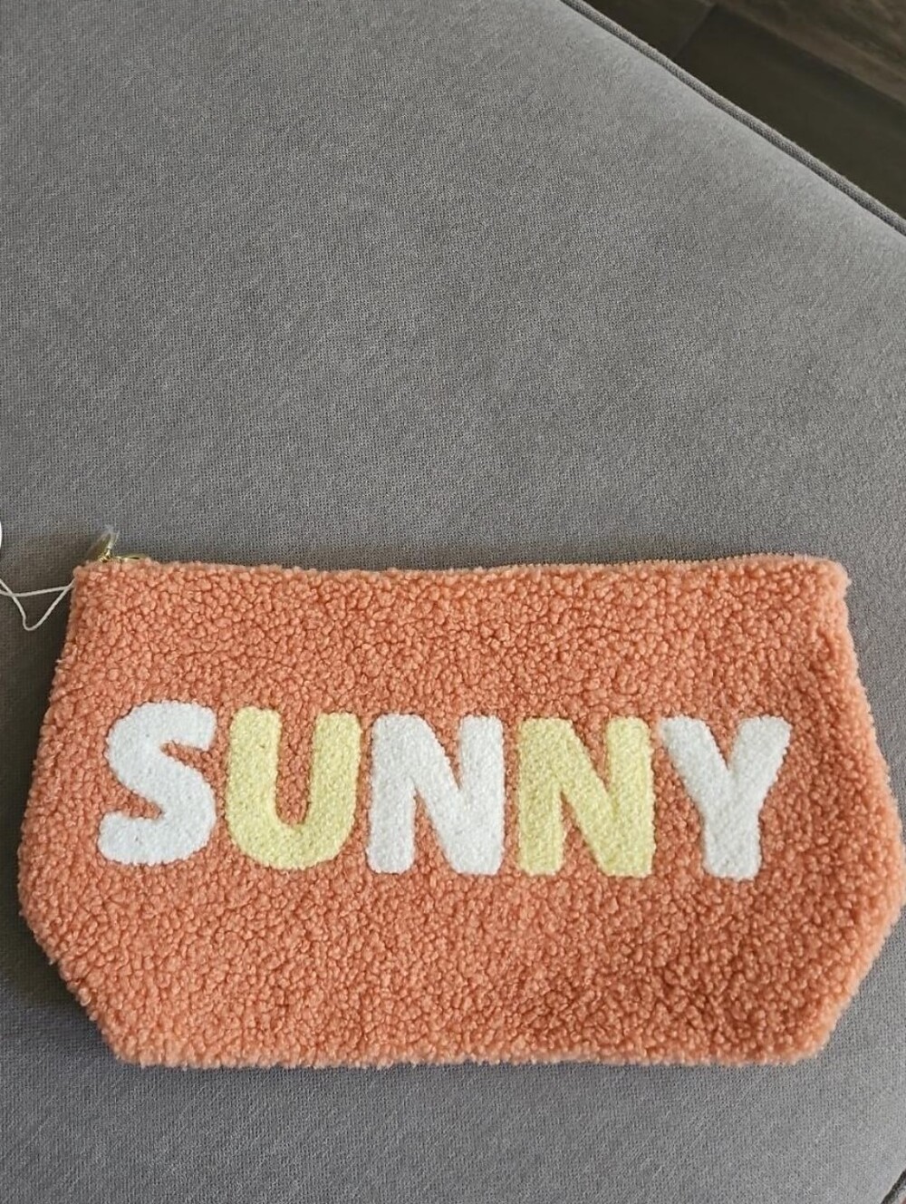 The Darling Effect Sunny Teddy Pouch Peach Sherpa NWT